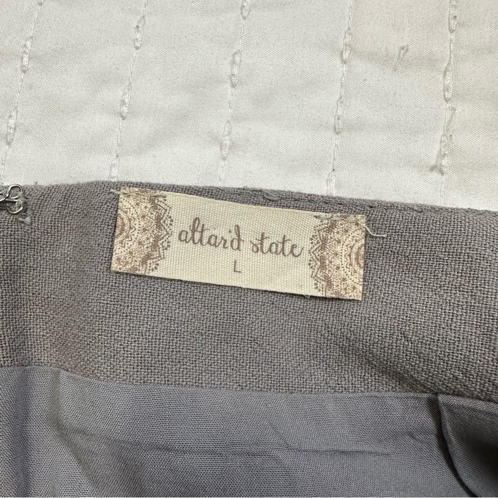 Altar'd State Gray Mini Skirt with Colorful Floral Embroidery Size L - Picture 12 of 15